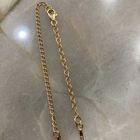Y Necklace 18K Gold Plated Chain with Simulated Diamond Pendant. - Picture 6 of 7